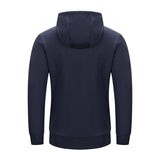 Embroidered Navy Hooded Top